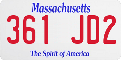 MA license plate 361JD2