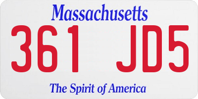 MA license plate 361JD5
