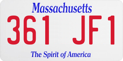 MA license plate 361JF1