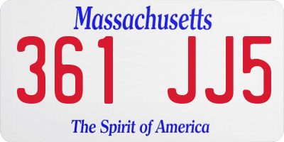 MA license plate 361JJ5