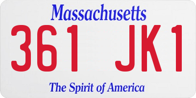 MA license plate 361JK1
