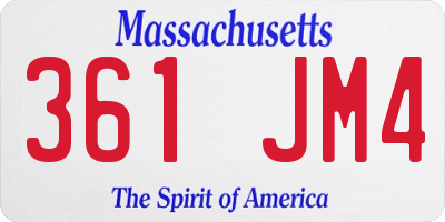 MA license plate 361JM4