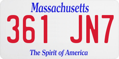 MA license plate 361JN7