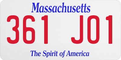 MA license plate 361JO1