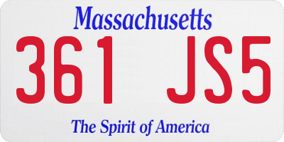 MA license plate 361JS5