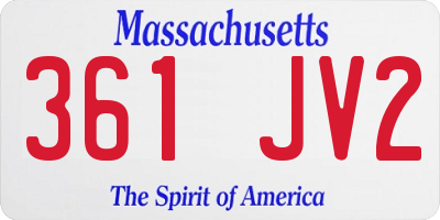 MA license plate 361JV2
