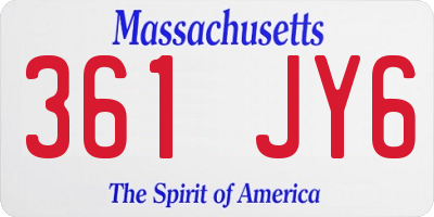 MA license plate 361JY6
