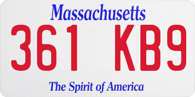 MA license plate 361KB9