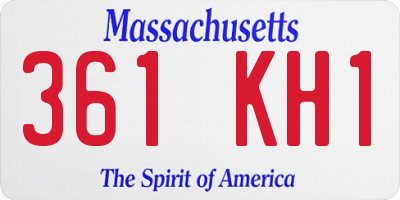MA license plate 361KH1