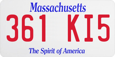 MA license plate 361KI5