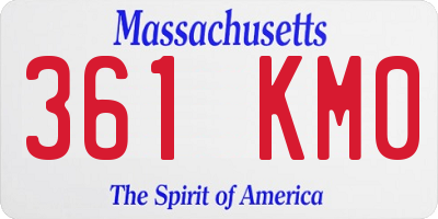 MA license plate 361KM0