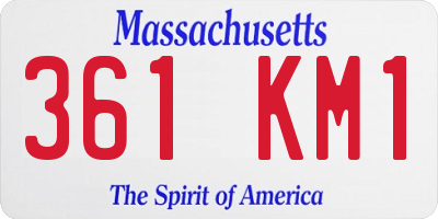 MA license plate 361KM1