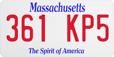 MA license plate 361KP5