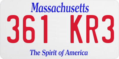 MA license plate 361KR3