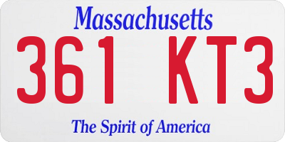 MA license plate 361KT3