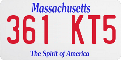 MA license plate 361KT5