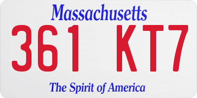 MA license plate 361KT7