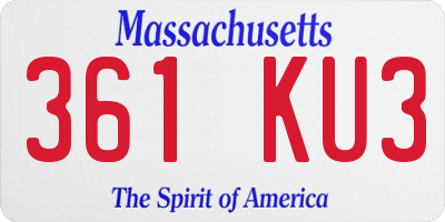 MA license plate 361KU3