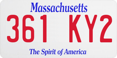 MA license plate 361KY2