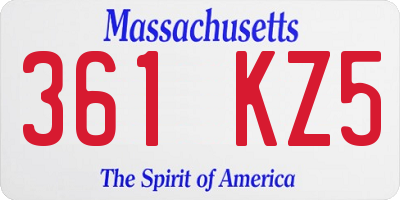 MA license plate 361KZ5
