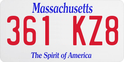 MA license plate 361KZ8