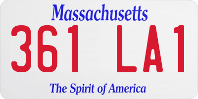 MA license plate 361LA1