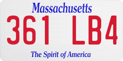 MA license plate 361LB4