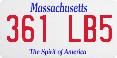 MA license plate 361LB5