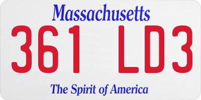 MA license plate 361LD3