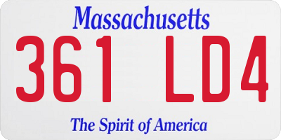 MA license plate 361LD4