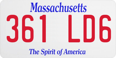 MA license plate 361LD6