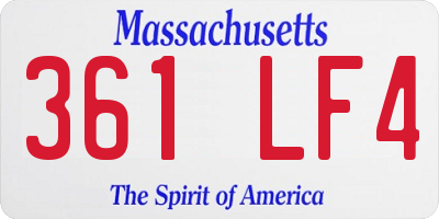 MA license plate 361LF4