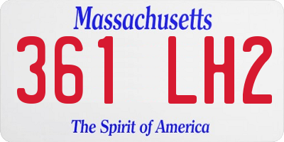 MA license plate 361LH2