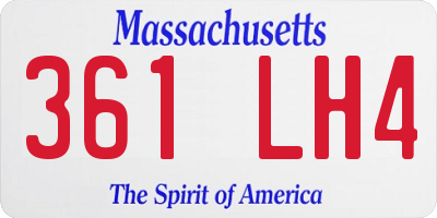 MA license plate 361LH4