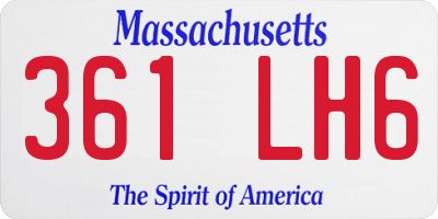 MA license plate 361LH6