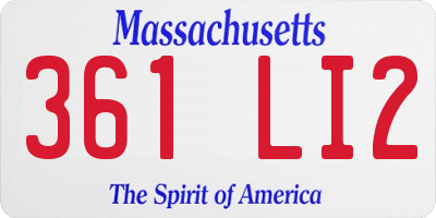 MA license plate 361LI2