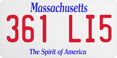 MA license plate 361LI5