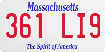 MA license plate 361LI9