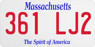 MA license plate 361LJ2
