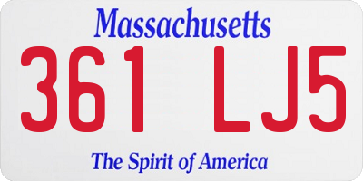 MA license plate 361LJ5