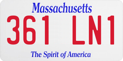MA license plate 361LN1