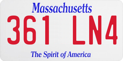 MA license plate 361LN4
