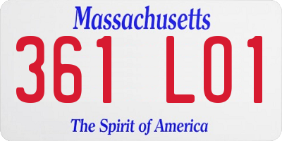 MA license plate 361LO1