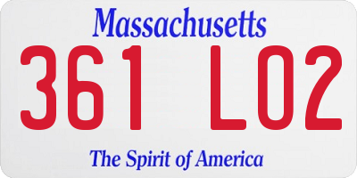 MA license plate 361LO2