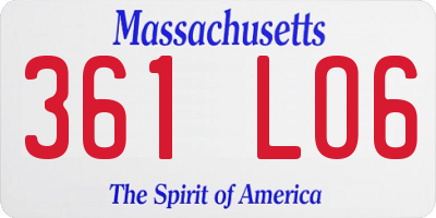 MA license plate 361LO6