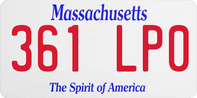 MA license plate 361LP0