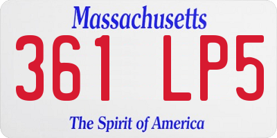 MA license plate 361LP5