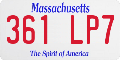 MA license plate 361LP7