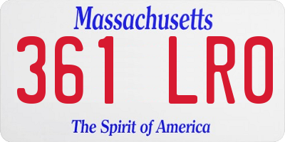 MA license plate 361LR0