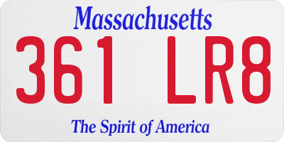 MA license plate 361LR8
